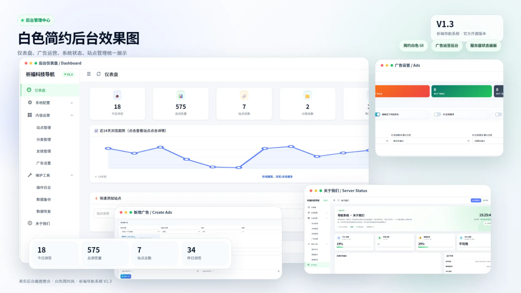  祈福导航系统V1.3 新增广告AD模式自动下架 优化后端UI和PHP版本等-一点技术源码网